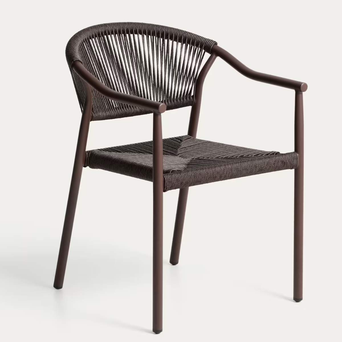 Kave Home Livadia stackable outdoor chair in ecru aluminium