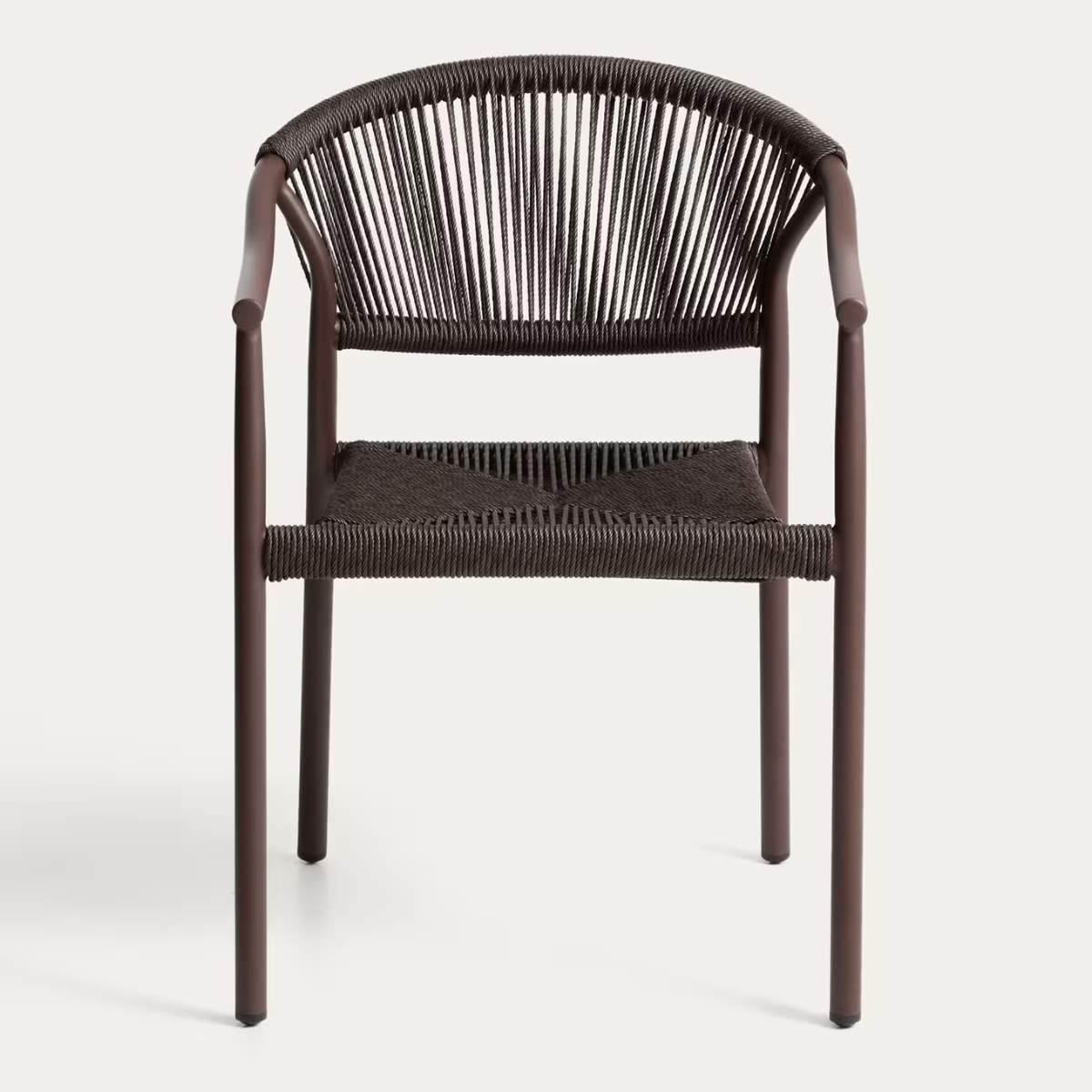 Kave Home Livadia stackable outdoor chair in ecru aluminium