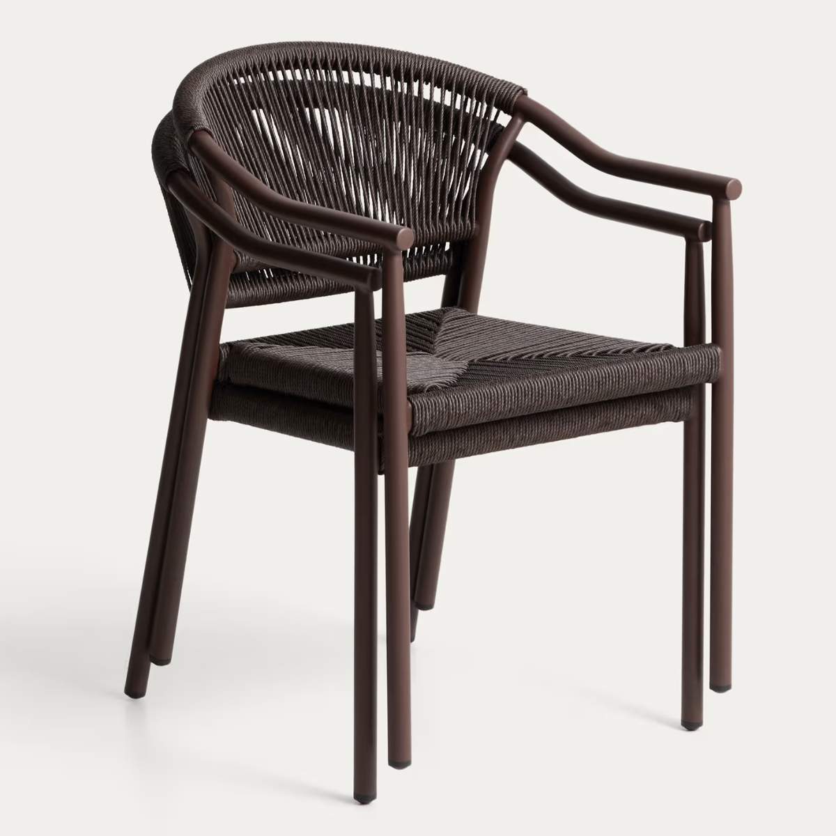 Kave Home Livadia stackable outdoor chair in ecru aluminium