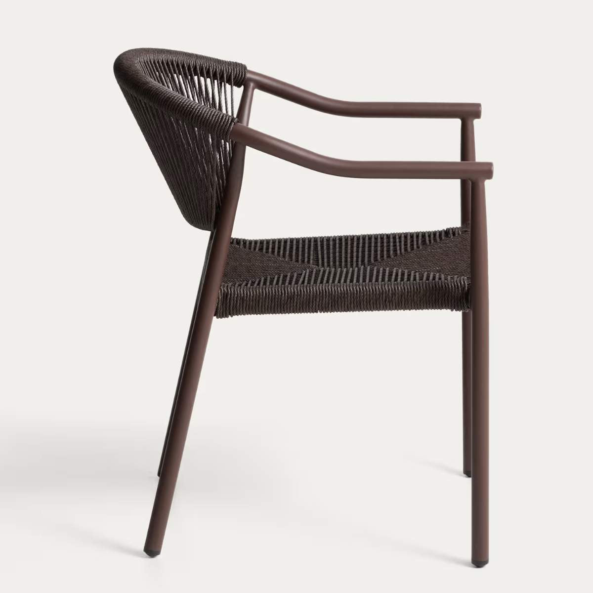 Kave Home Livadia stackable outdoor chair in ecru aluminium