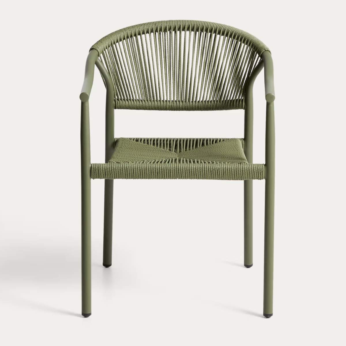 Kave Home Livadia stackable outdoor chair in ecru aluminium