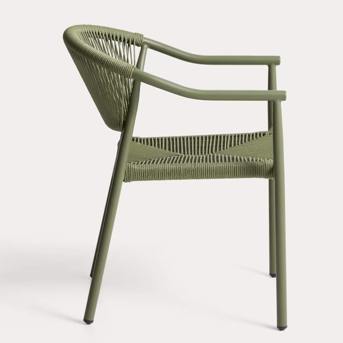 Kave Home Livadia stackable outdoor chair in ecru aluminium