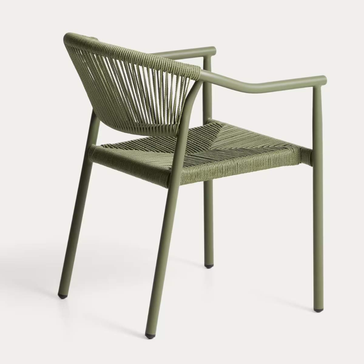 Kave Home Livadia stackable outdoor chair in ecru aluminium
