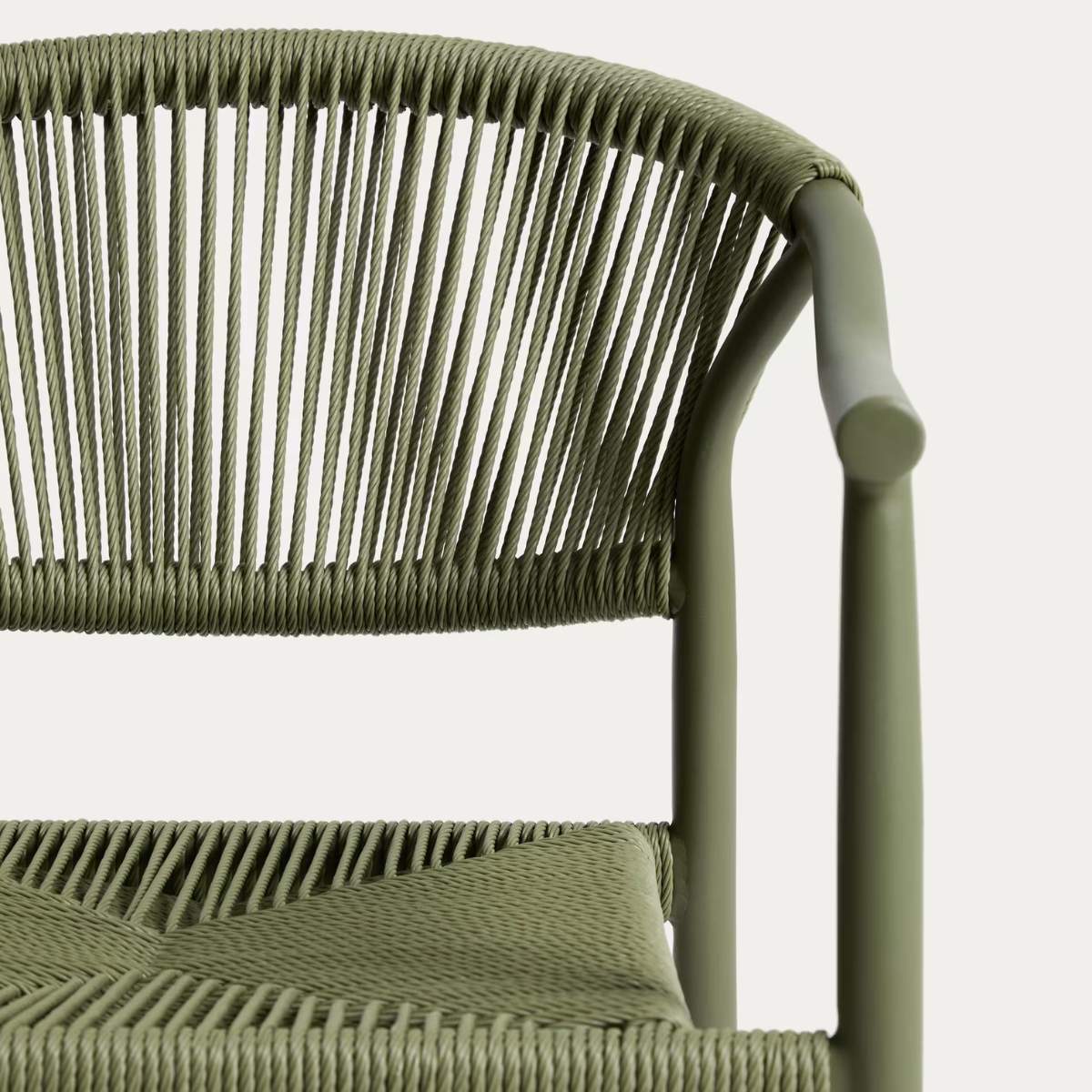 Kave Home Livadia stackable outdoor chair in ecru aluminium