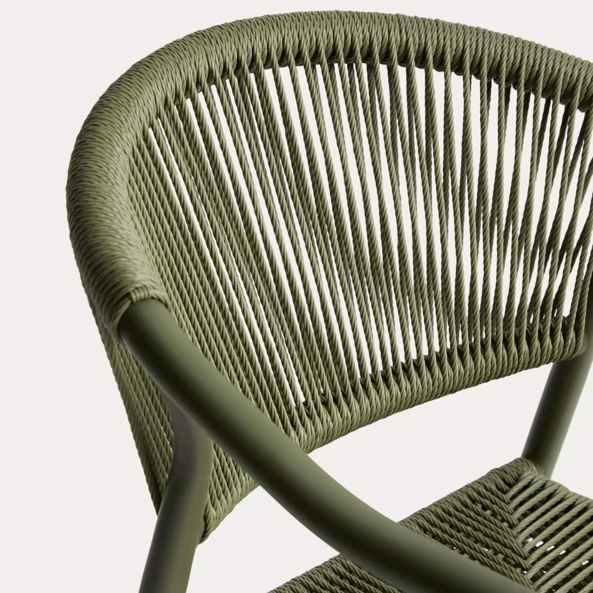 Kave Home Livadia stackable outdoor chair in ecru aluminium