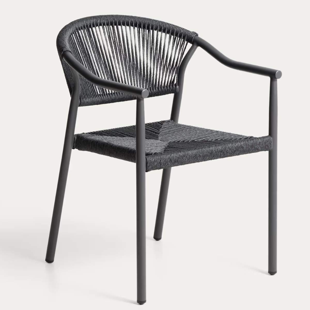 Kave Home Livadia stackable outdoor chair in ecru aluminium