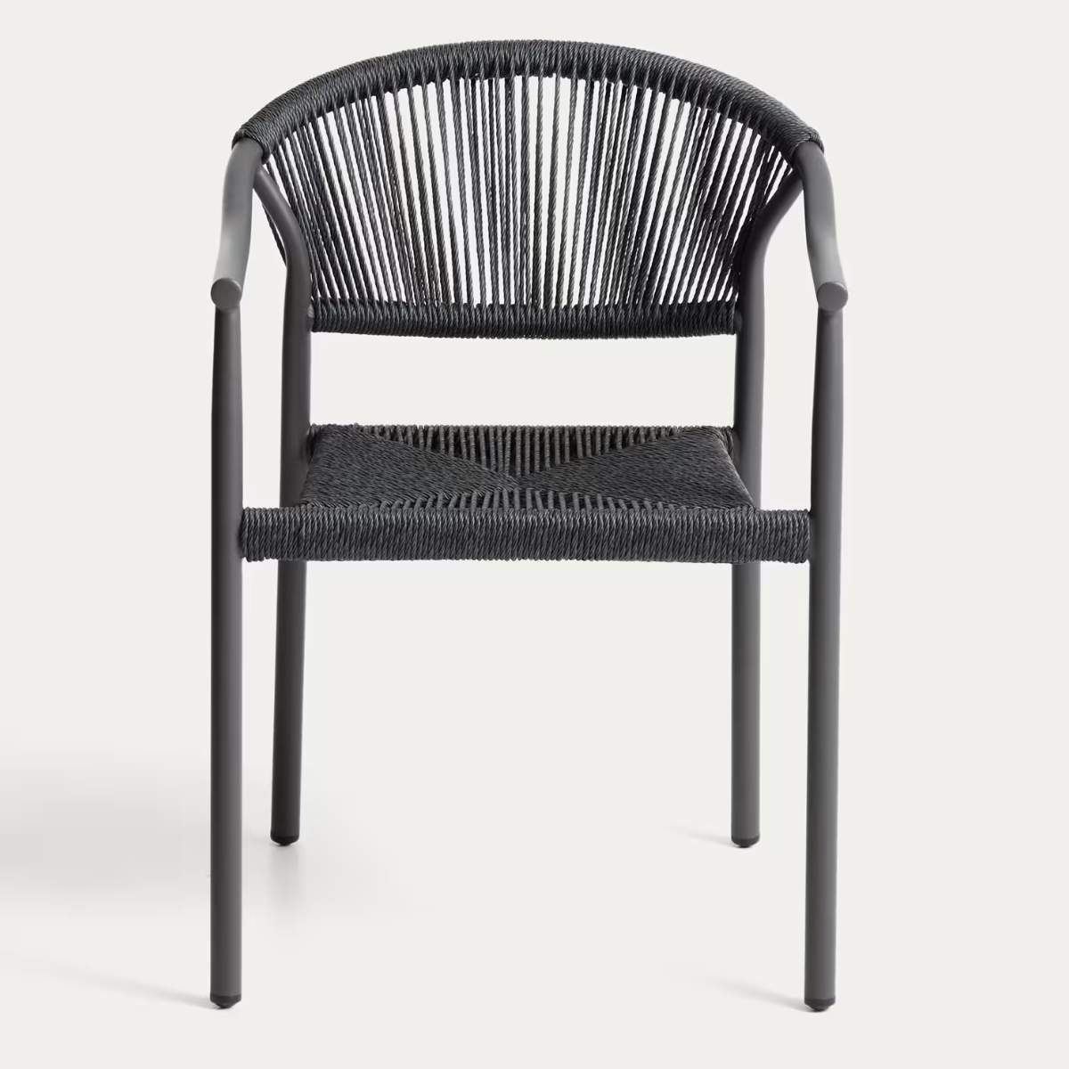 Kave Home Livadia stackable outdoor chair in ecru aluminium