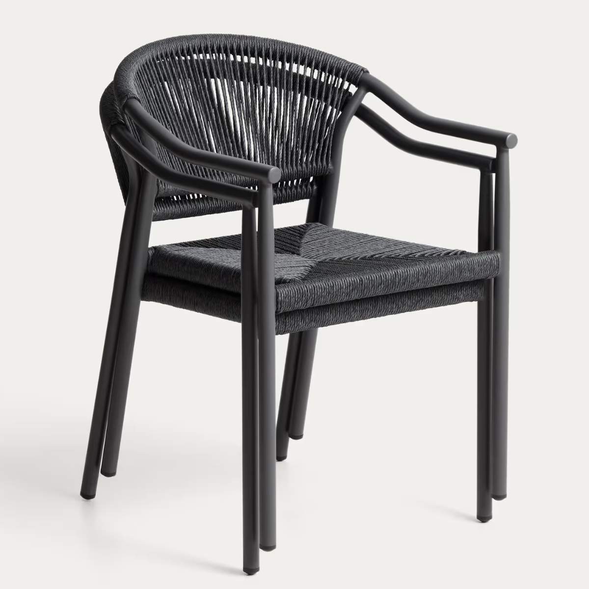 Kave Home Livadia stackable outdoor chair in ecru aluminium