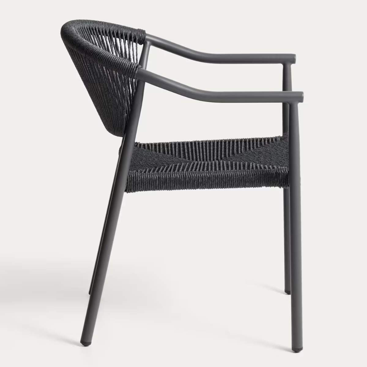 Kave Home Livadia stackable outdoor chair in ecru aluminium