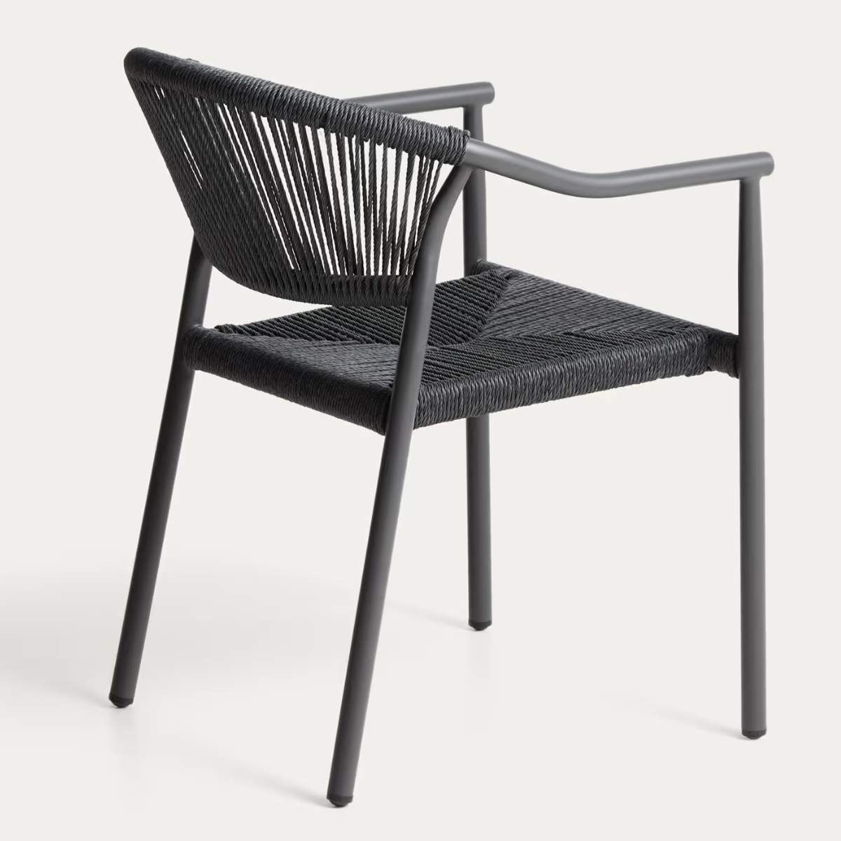 Kave Home Livadia stackable outdoor chair in ecru aluminium