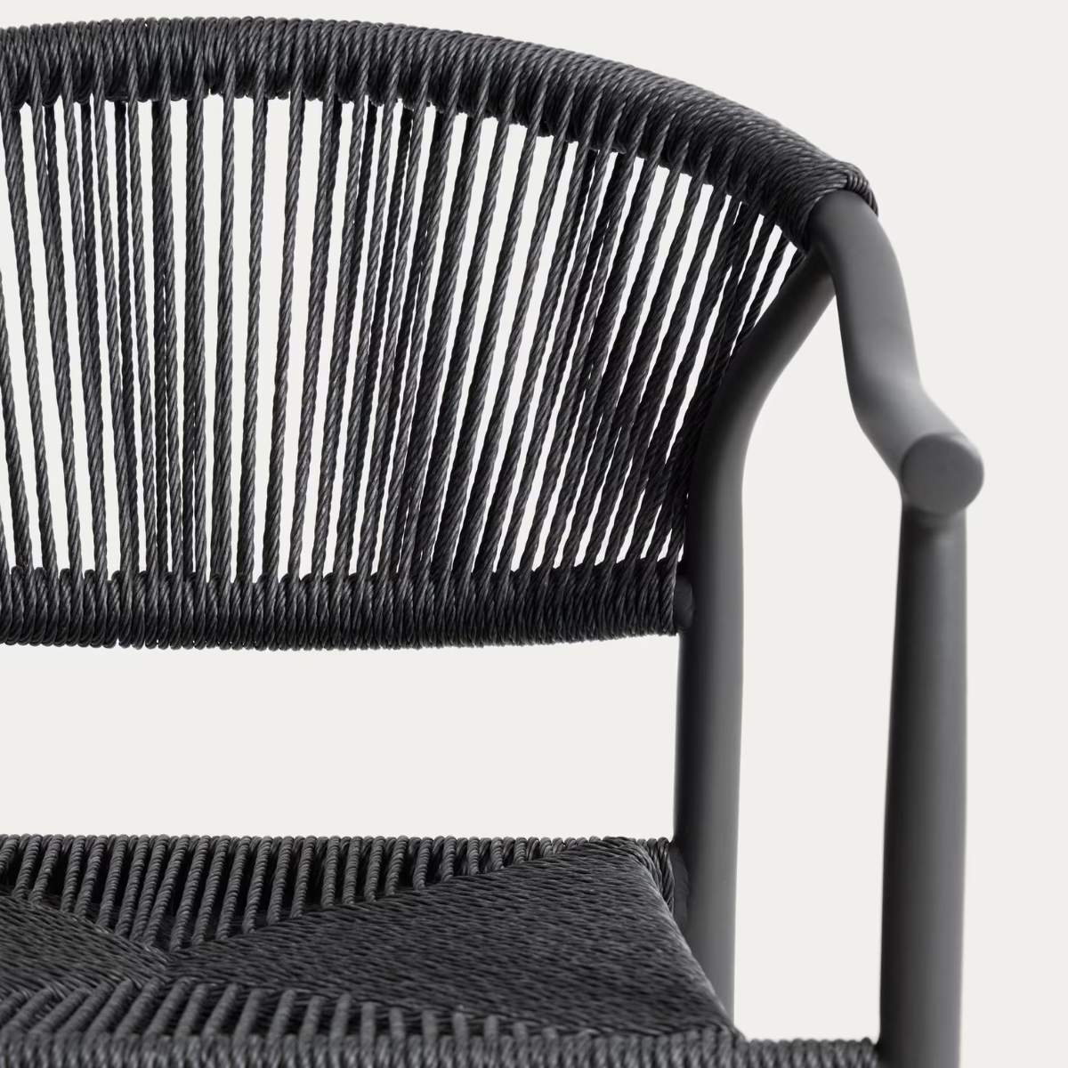 Kave Home Livadia stackable outdoor chair in ecru aluminium