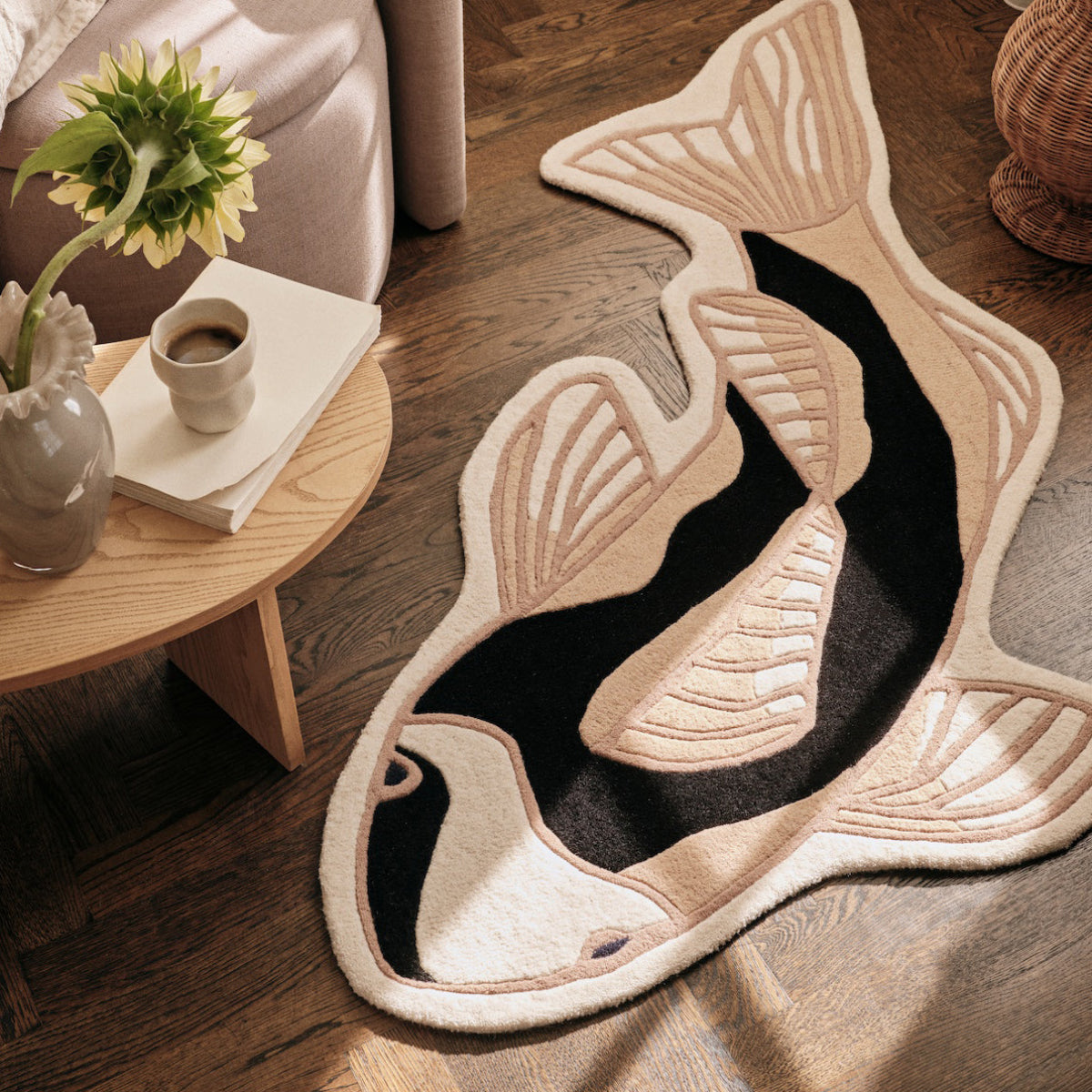 71110398-Broste Copenhagen Koi Rug - Black 2