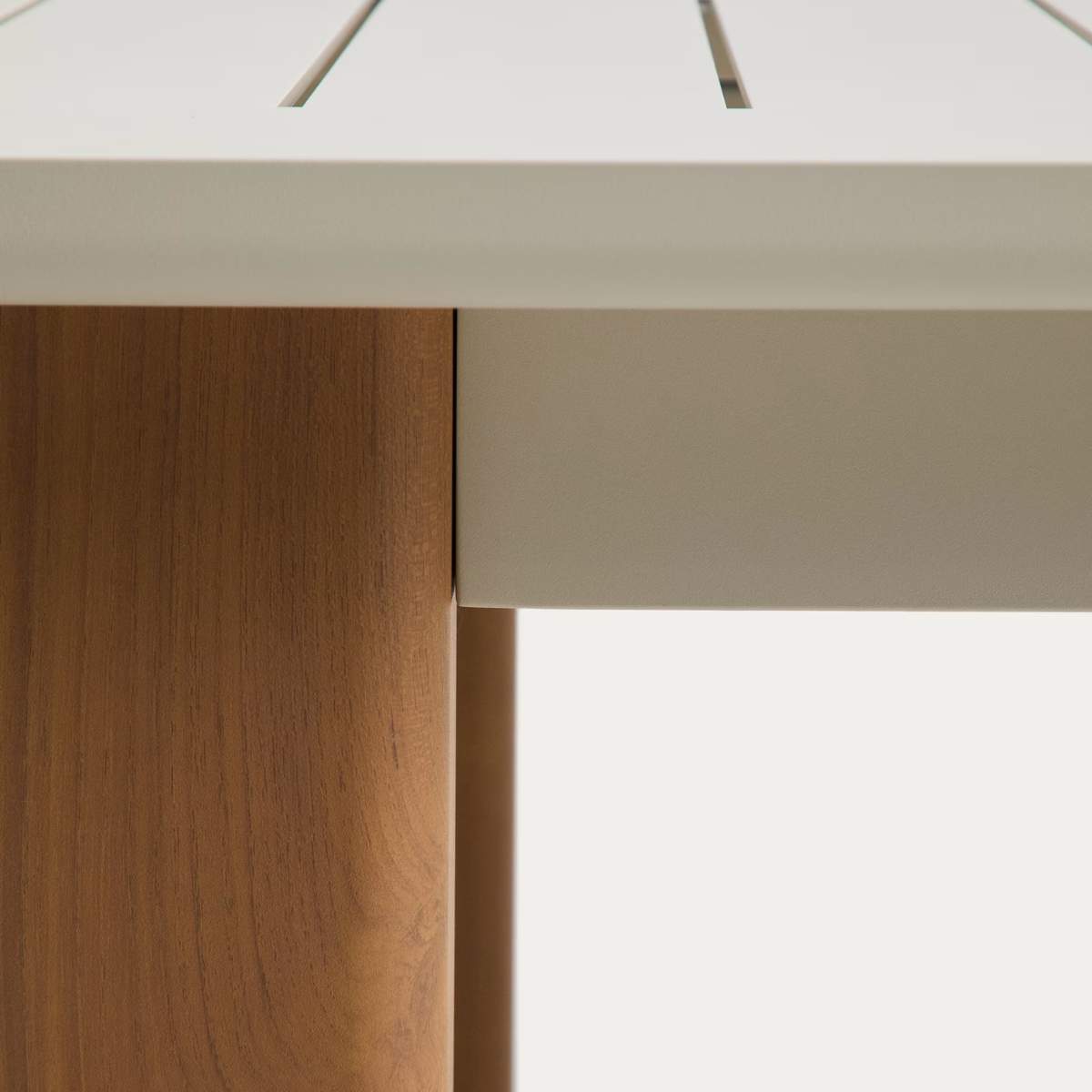 Kave Home Livorno extendable table in taupe aluminium 233(350) x 100 cm