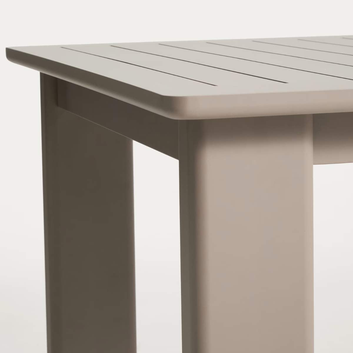 Kave Home Livorno extendable table in taupe aluminium 233(350) x 100 cm