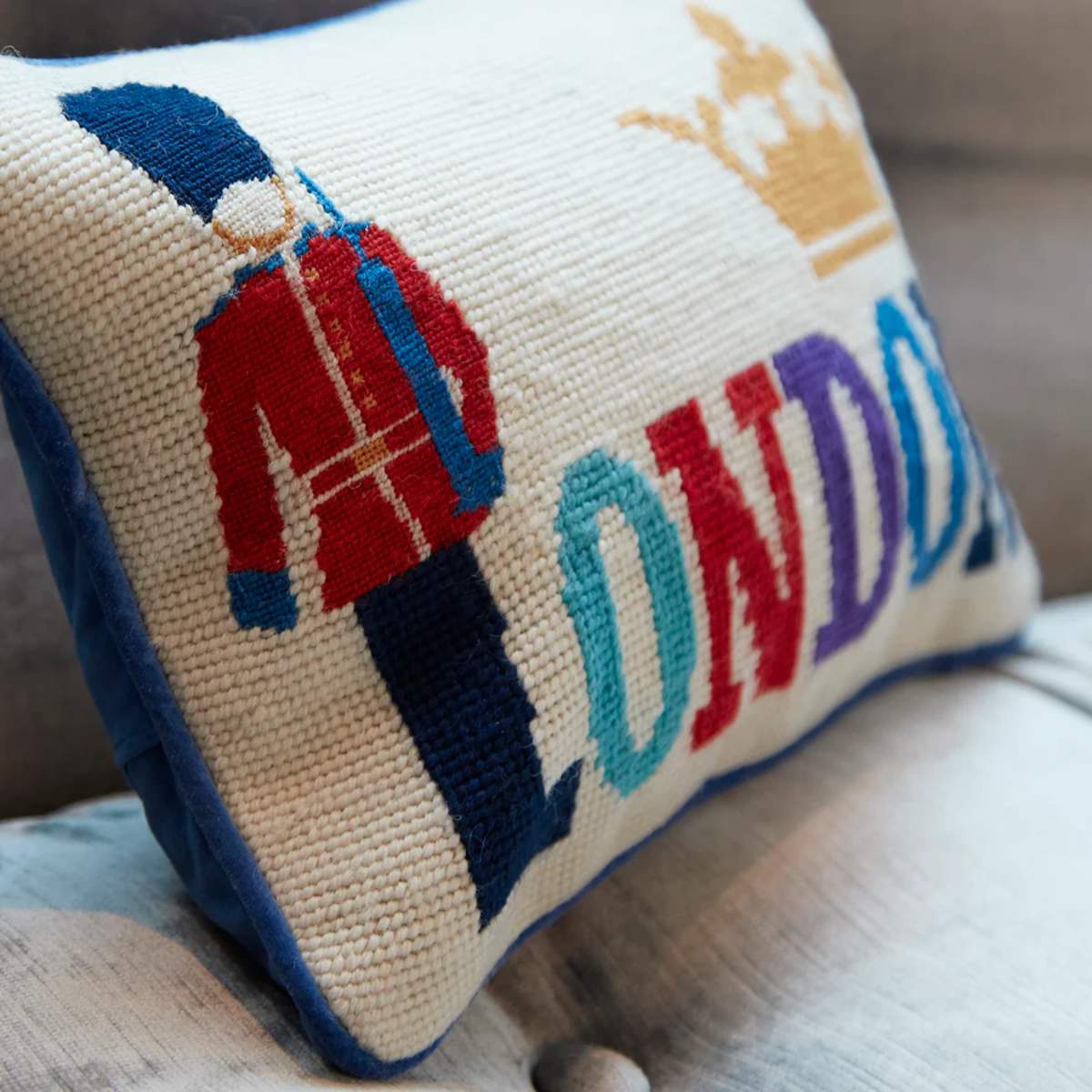 Jonathan Adler London Needlepoint Throw Cushion