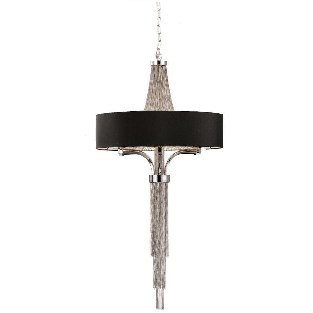 Longain Chandelier Large With Black Shade-Beaumonde