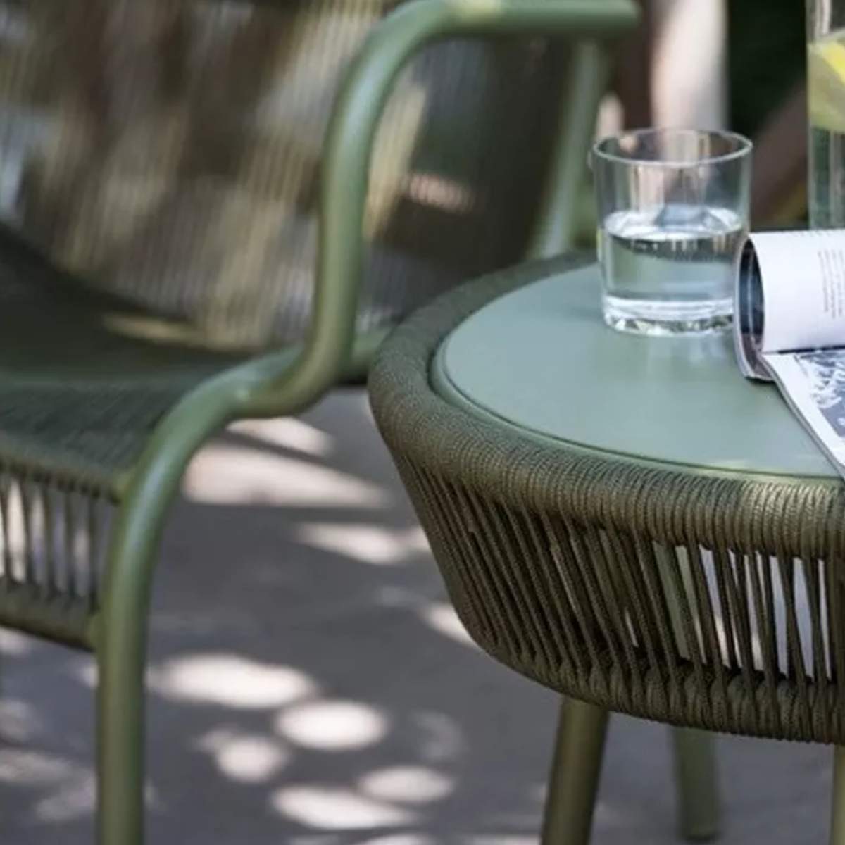 Vincent Shepherd Loop Outdoor Lounge Chair Rope Moss