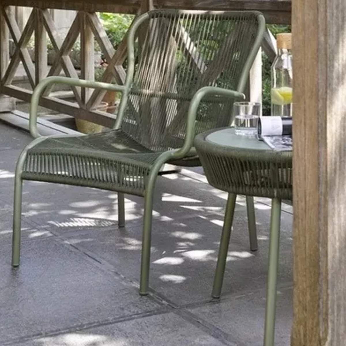 Vincent Shepherd Loop Outdoor Lounge Chair Rope Moss