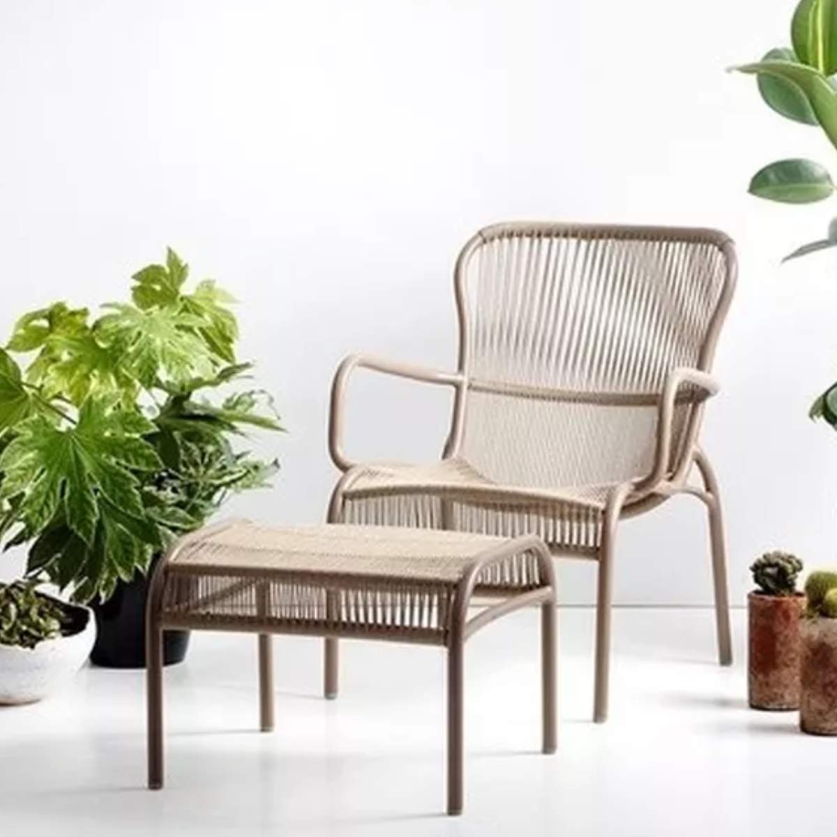 Vincent Shepherd Loop Outdoor Lounge Chair Taupe