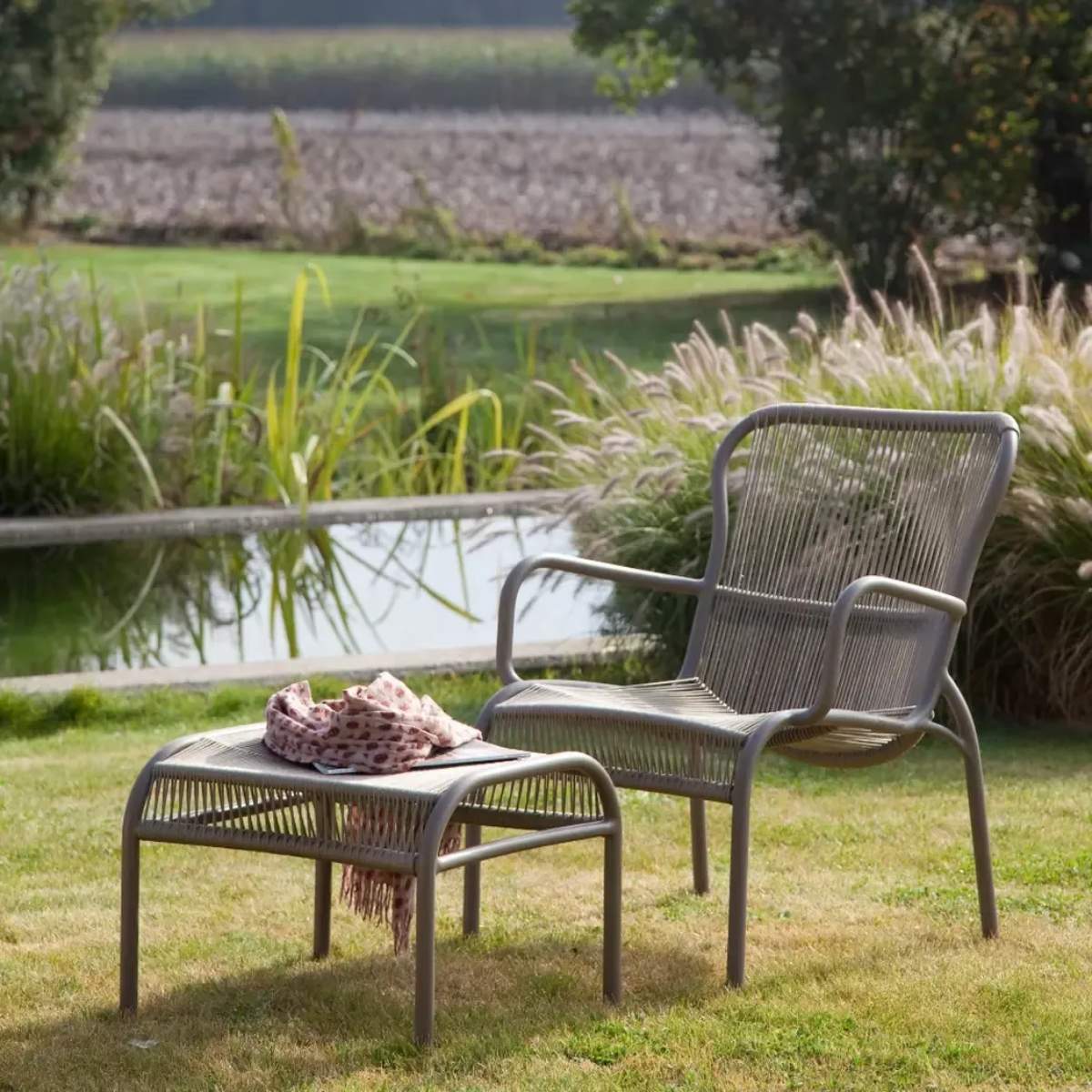 Vincent Shepherd Loop Outdoor Lounge Chair Taupe