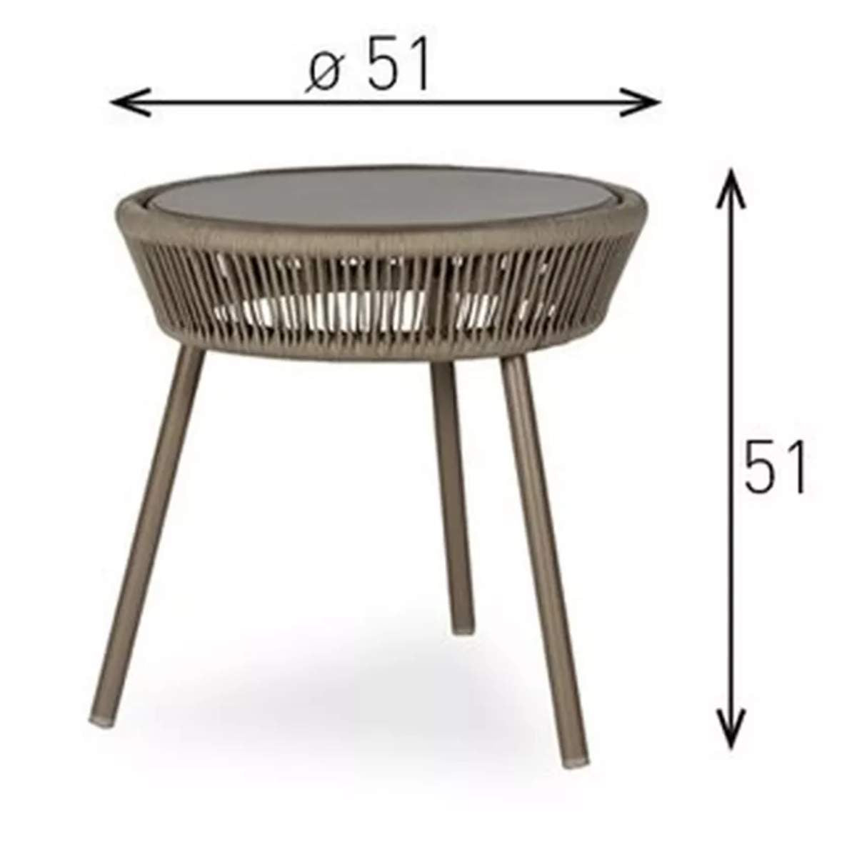 Vincent Shepherd Loop Outdoor Side Table Rope Moss