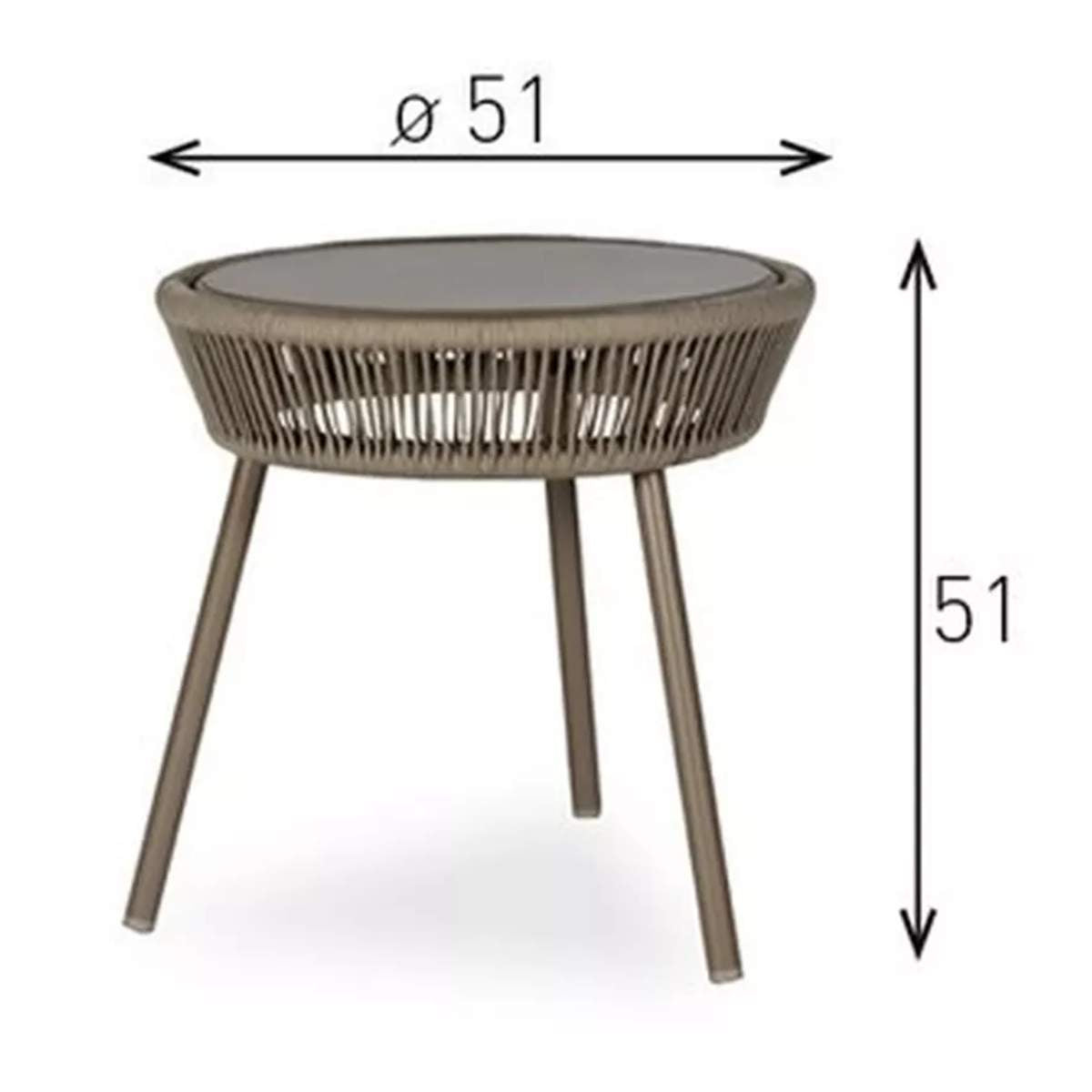 Vincent Shepherd Loop Side Table Beige White Stone