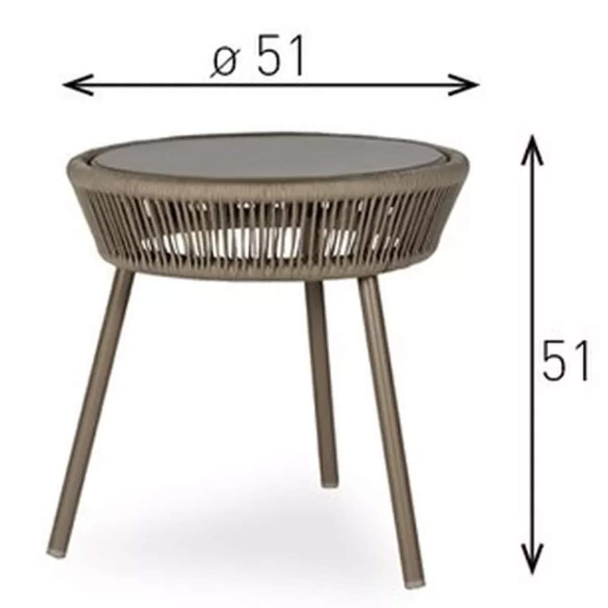 Vincent Shepherd Loop Side Table Taupe
