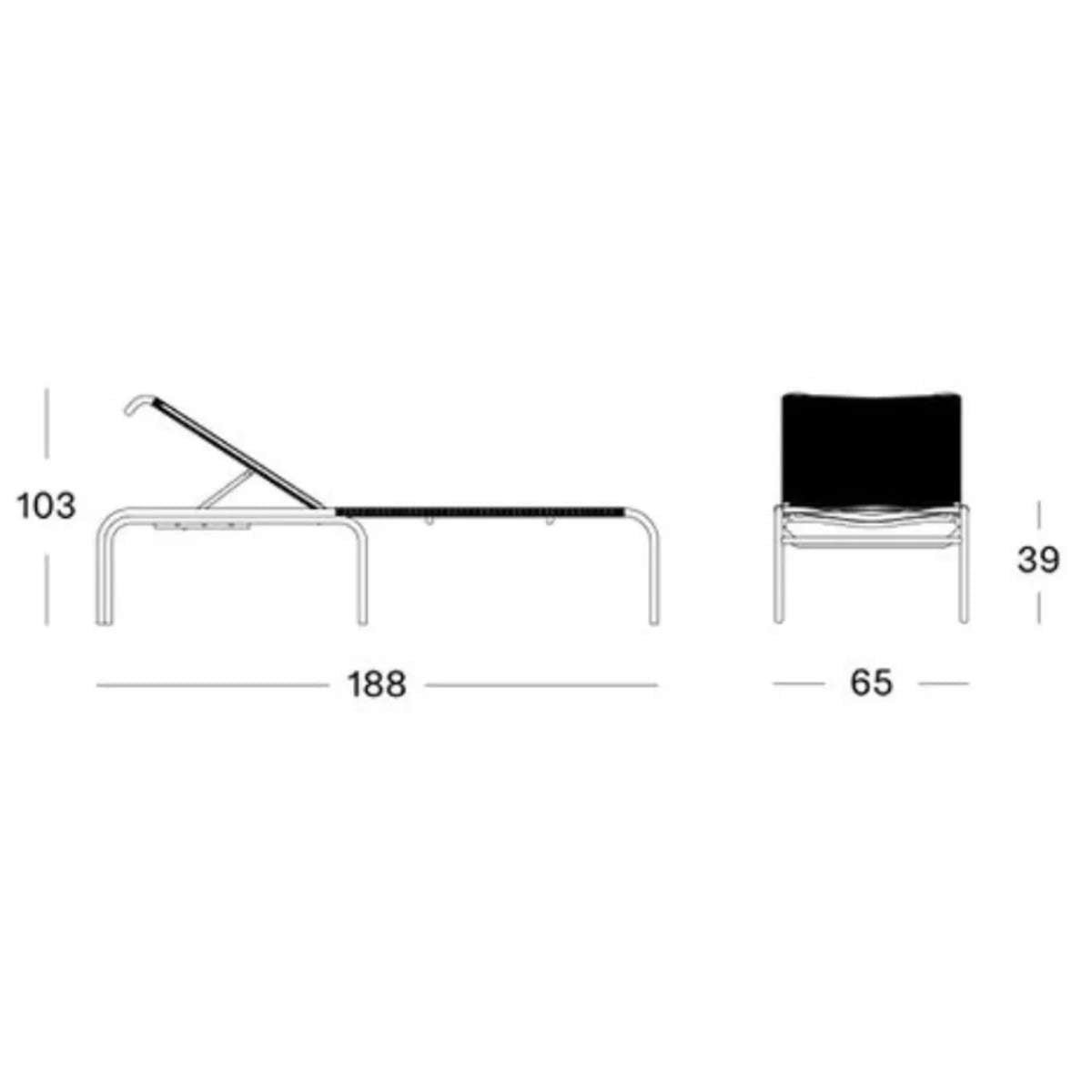 Vincent Shepherd Loop Sunlounger in Black