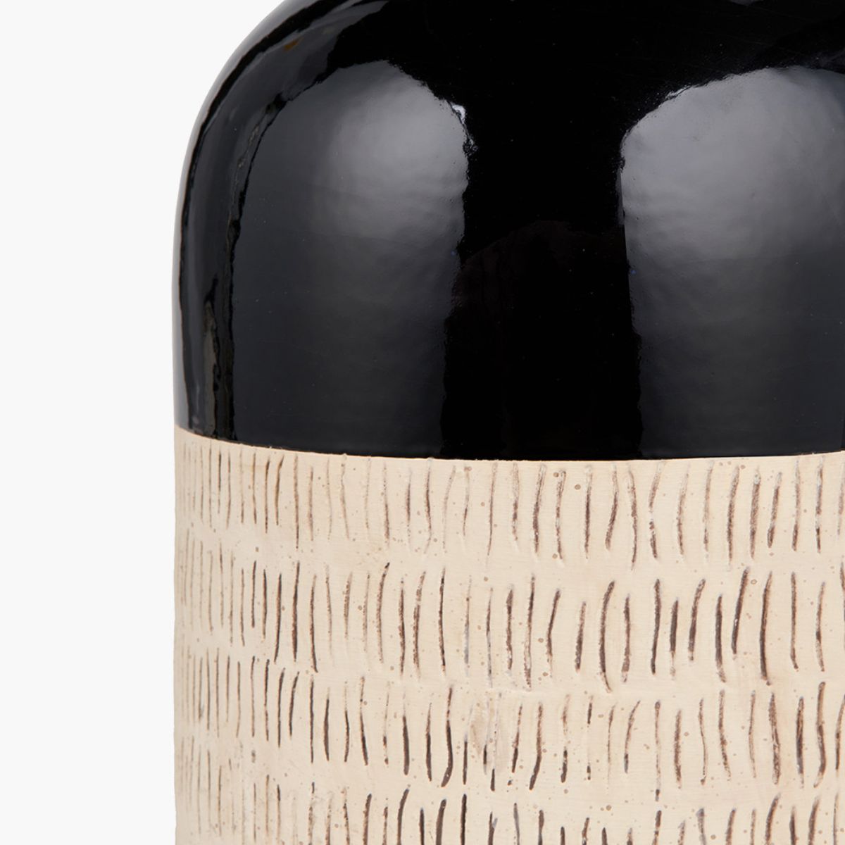 Pacific Lifestyle Lotta Black and Natural Stoneware Table Lamp Base