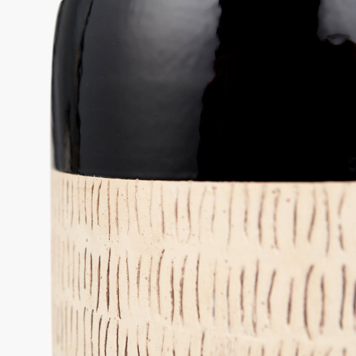 Pacific Lifestyle Lotta Black and Natural Stoneware Table Lamp Base