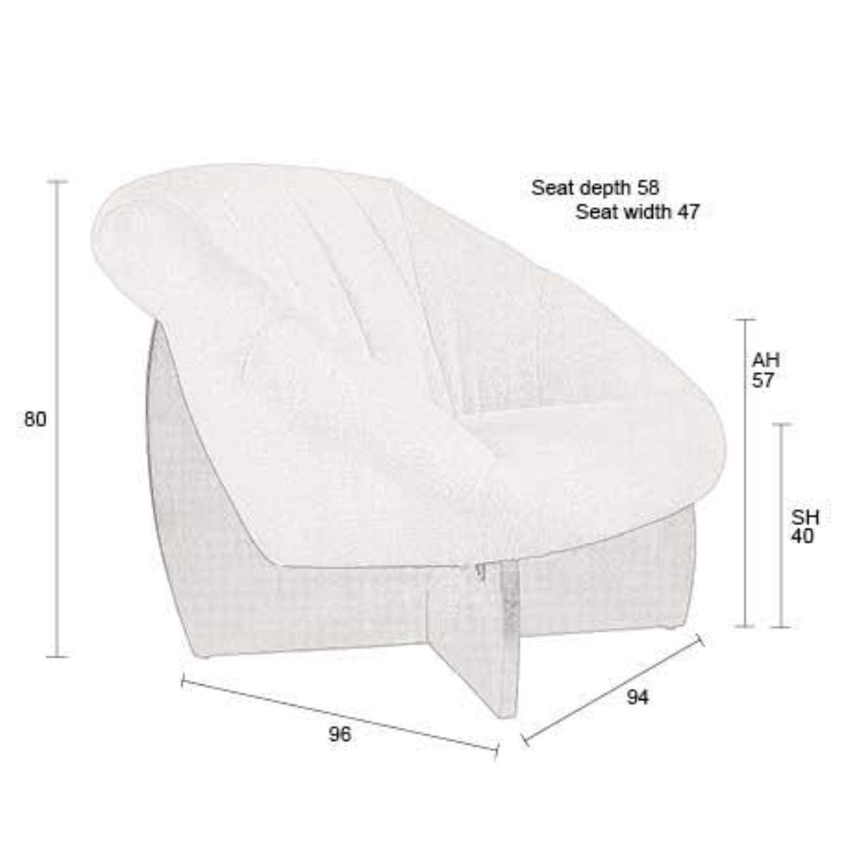 Dutch Bone Lounge Chair Emilius Beige