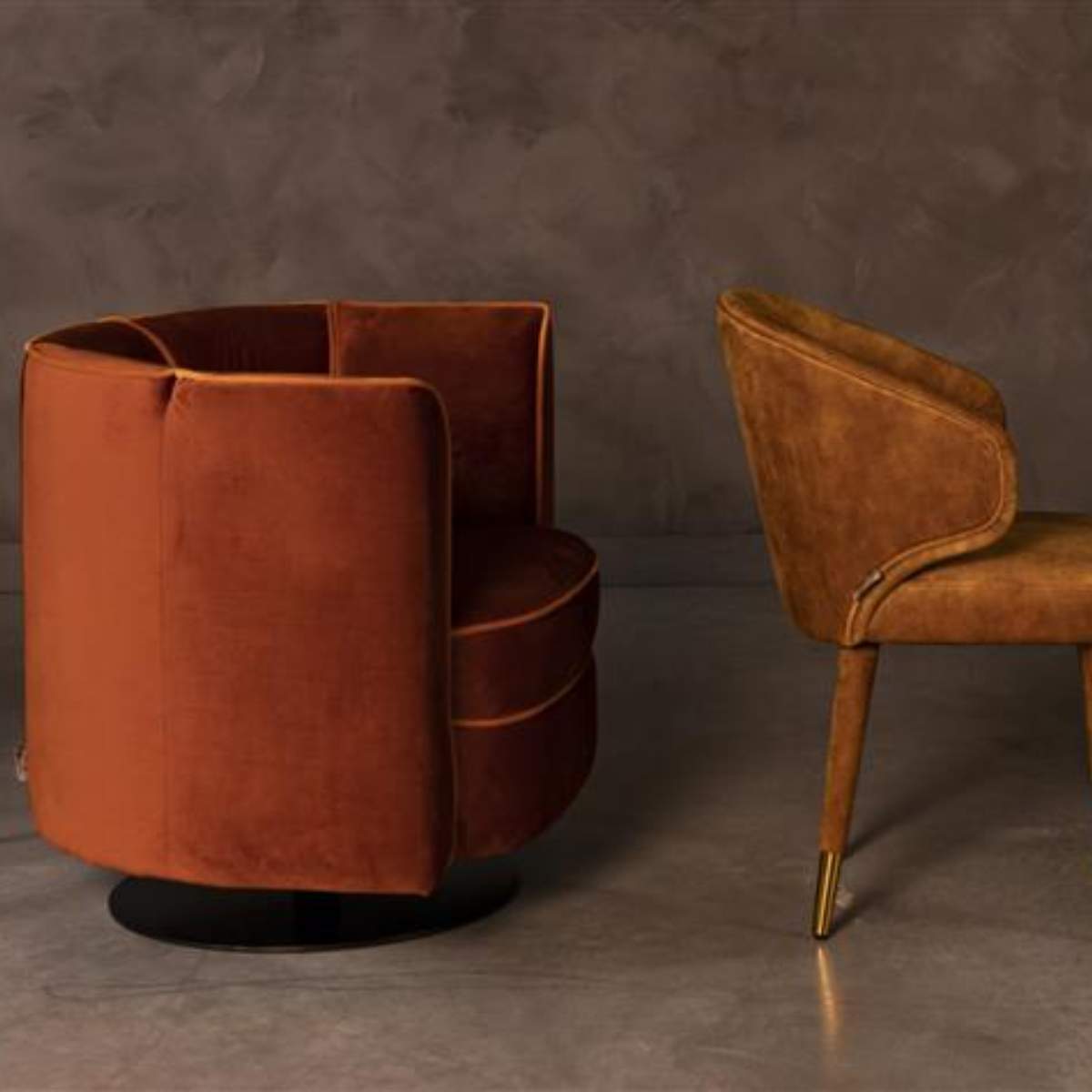 Dutch Bone Lounge Chair Flower Orange