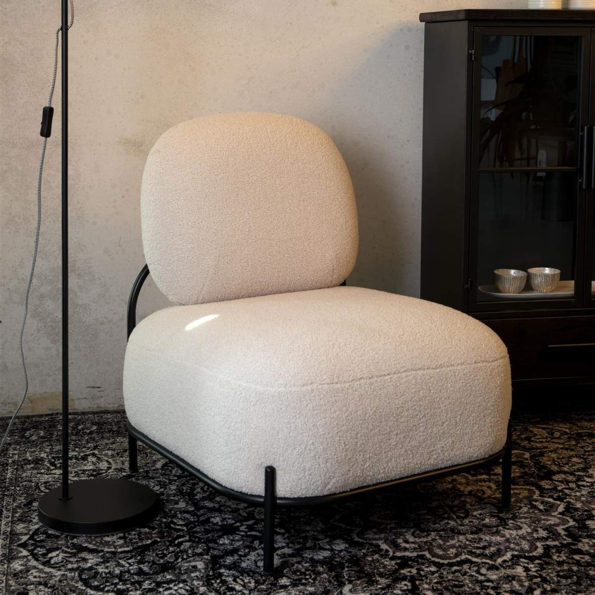 Beau&Co Lounge Chair Polly Teddy Ivory
