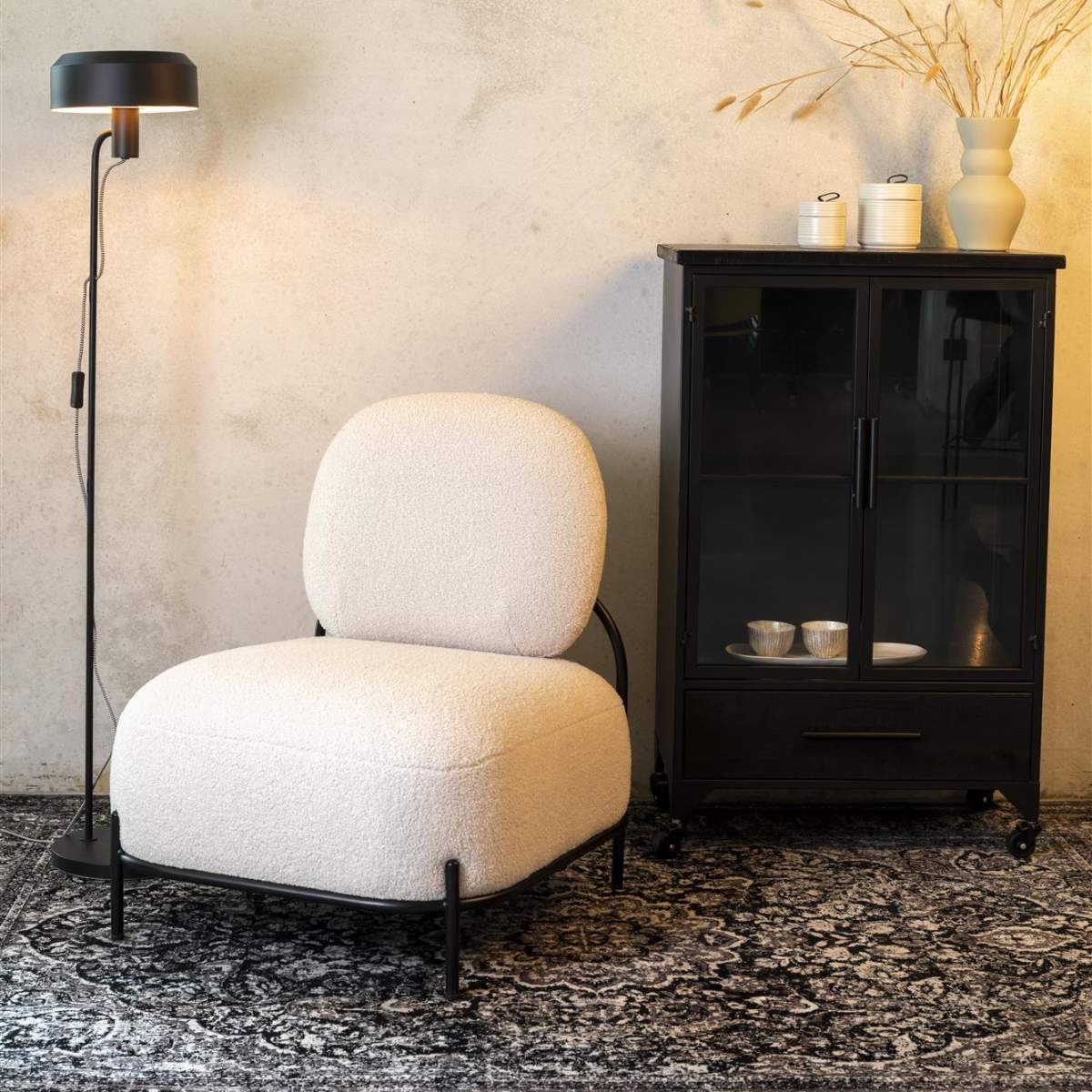 Beau&Co Lounge Chair Polly Teddy Ivory