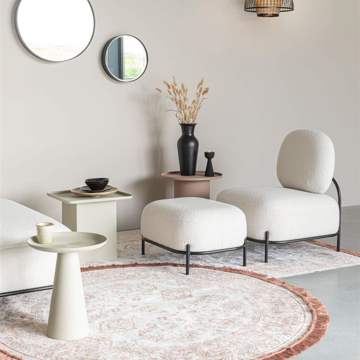 Beau&Co Lounge Chair Polly Teddy Ivory