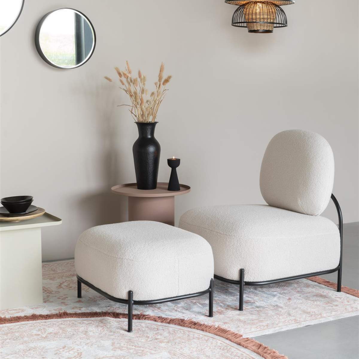 Beau&Co Lounge Chair Polly Teddy Ivory