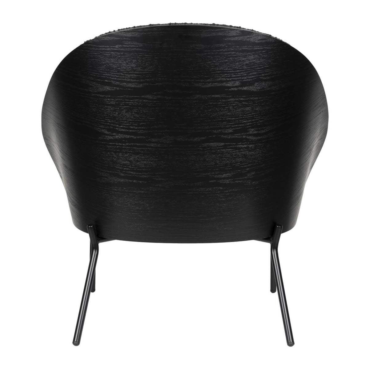 Dutch Bone Lounge Chair Rodin Bouclé Black
