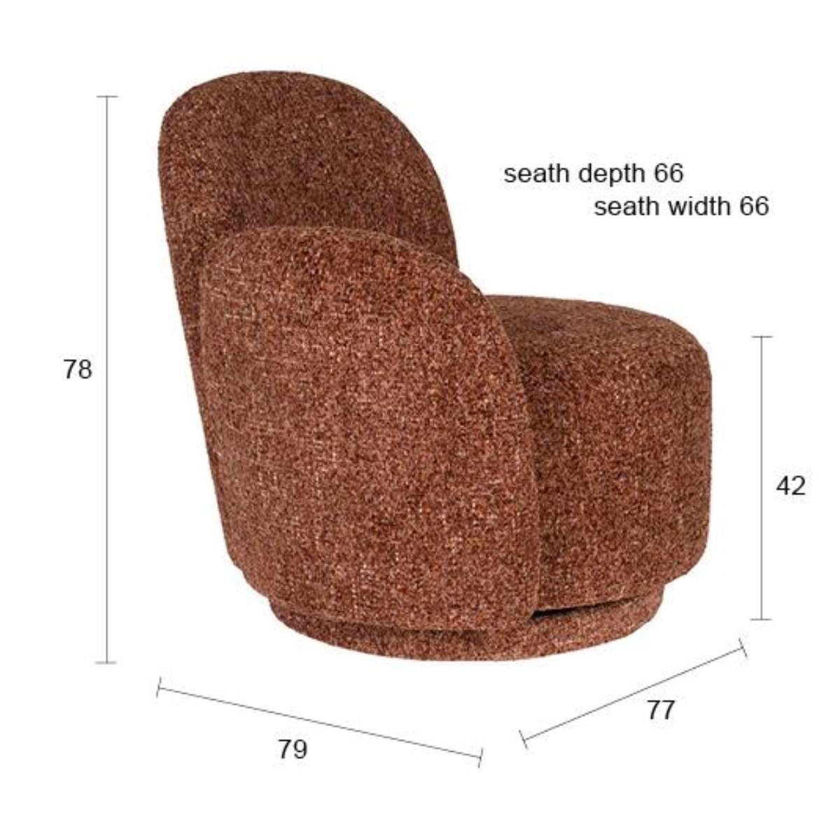 Dutch Bone Lounge Chair Rose