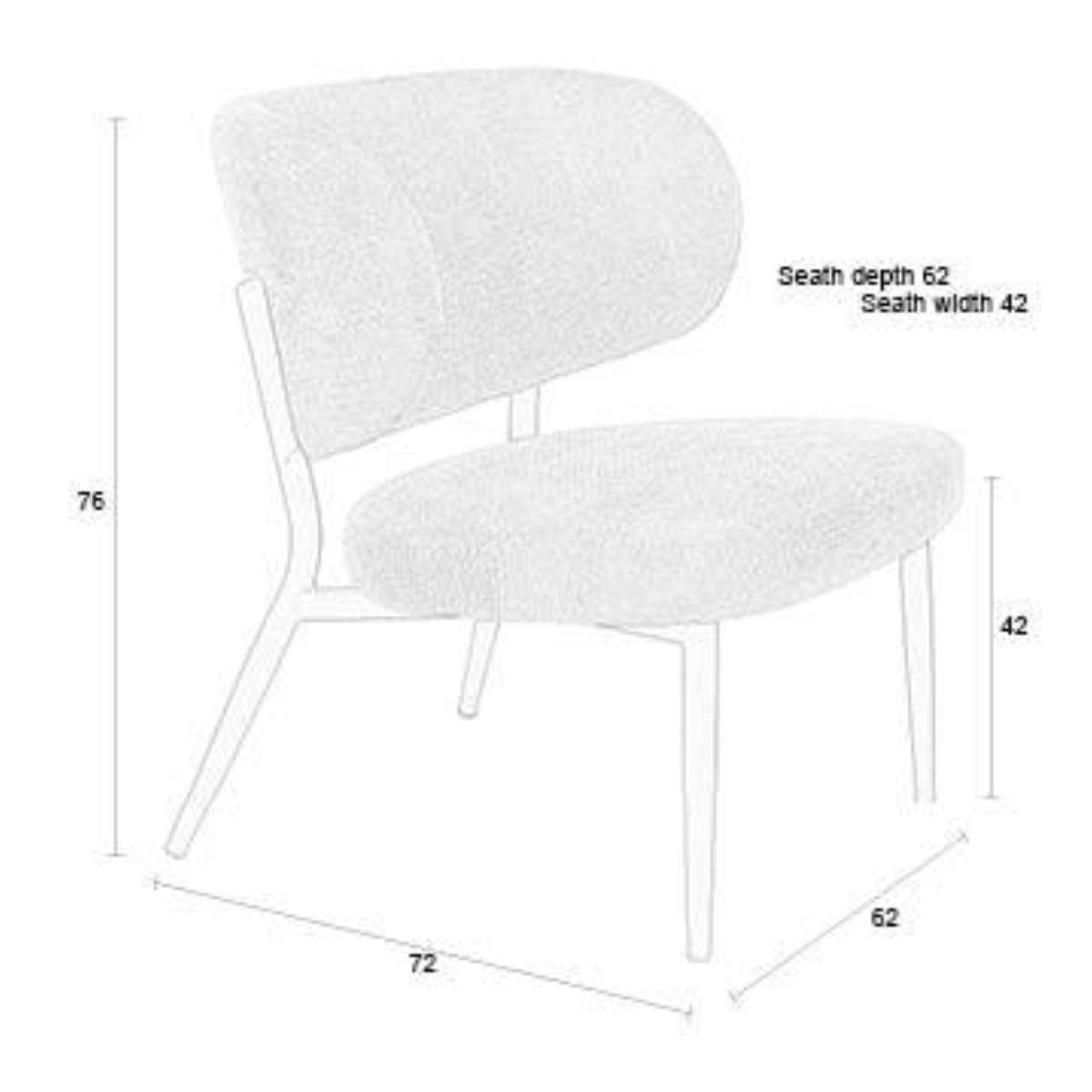 White Label Living Lounge Chair Sanne