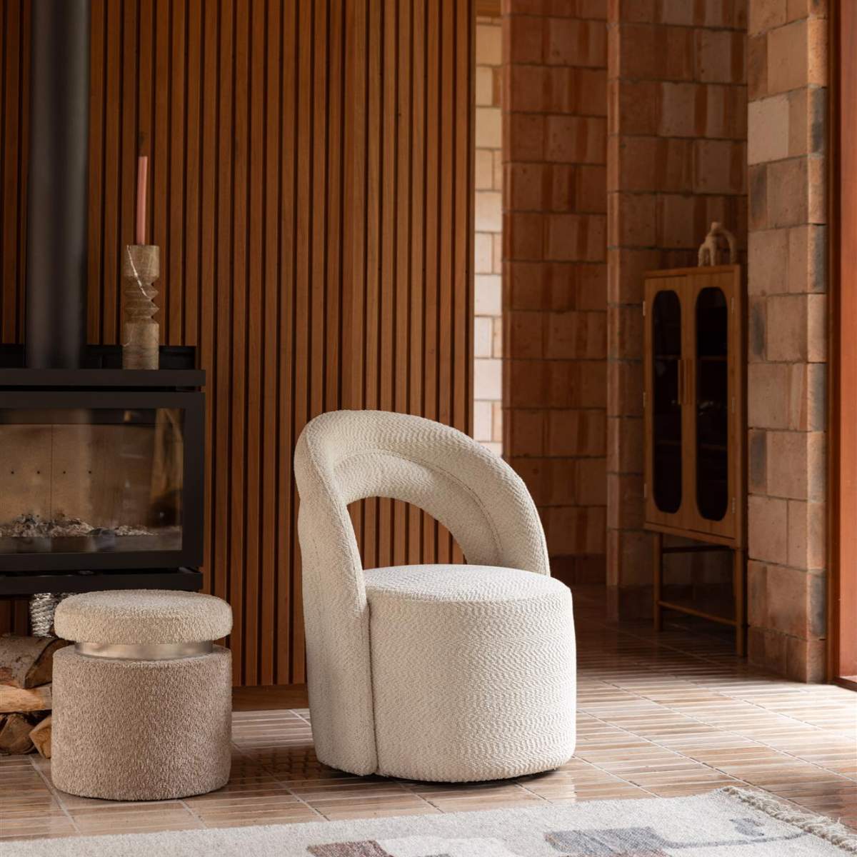 Dutch Bone Lounge Chair Seina Swivel Beige