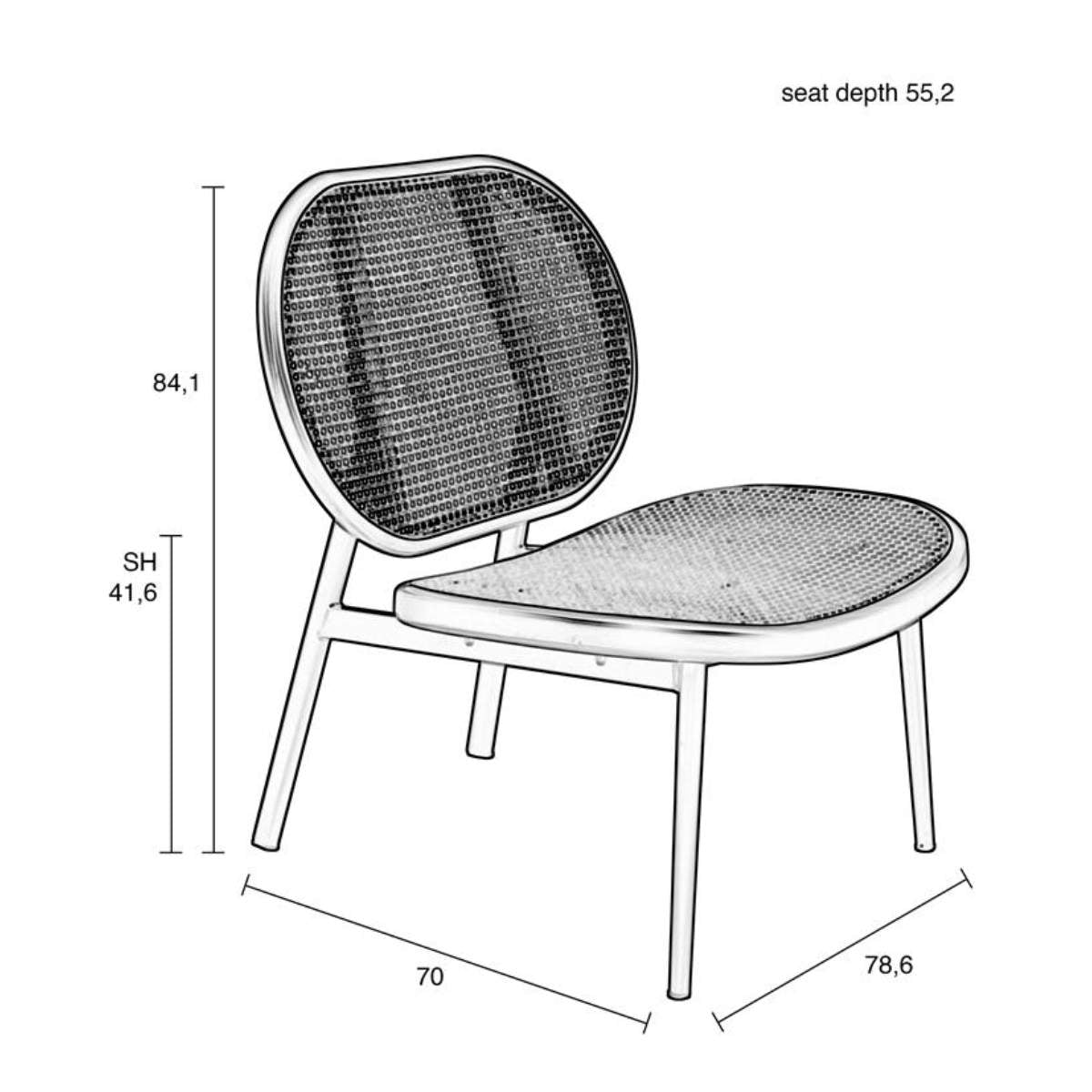 Zuiver Lounge Chair Spike All Webbing