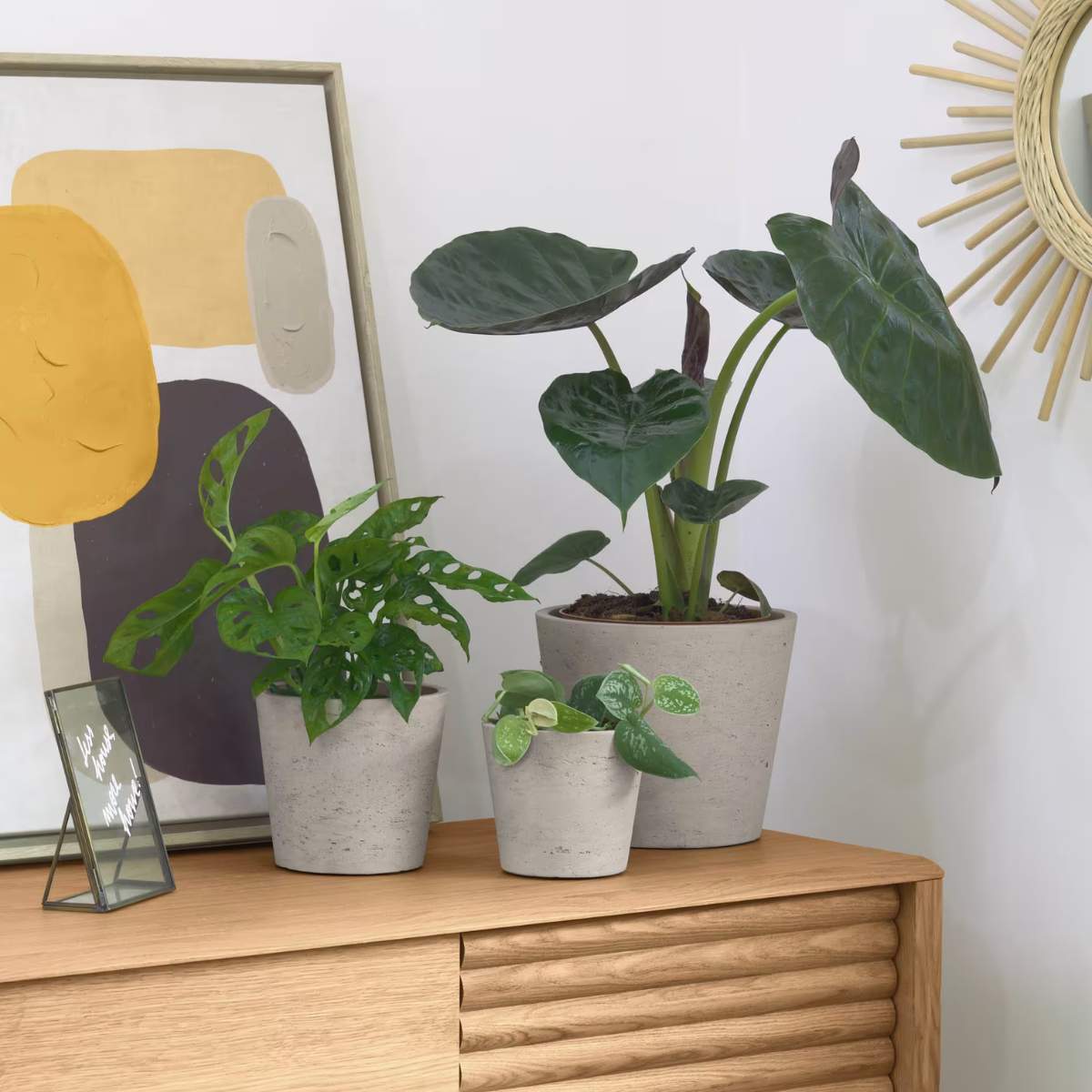 Kave Home Low set of 3 planters grey Ø 23,5 cm / Ø 16,5 cm / Ø 14 cm