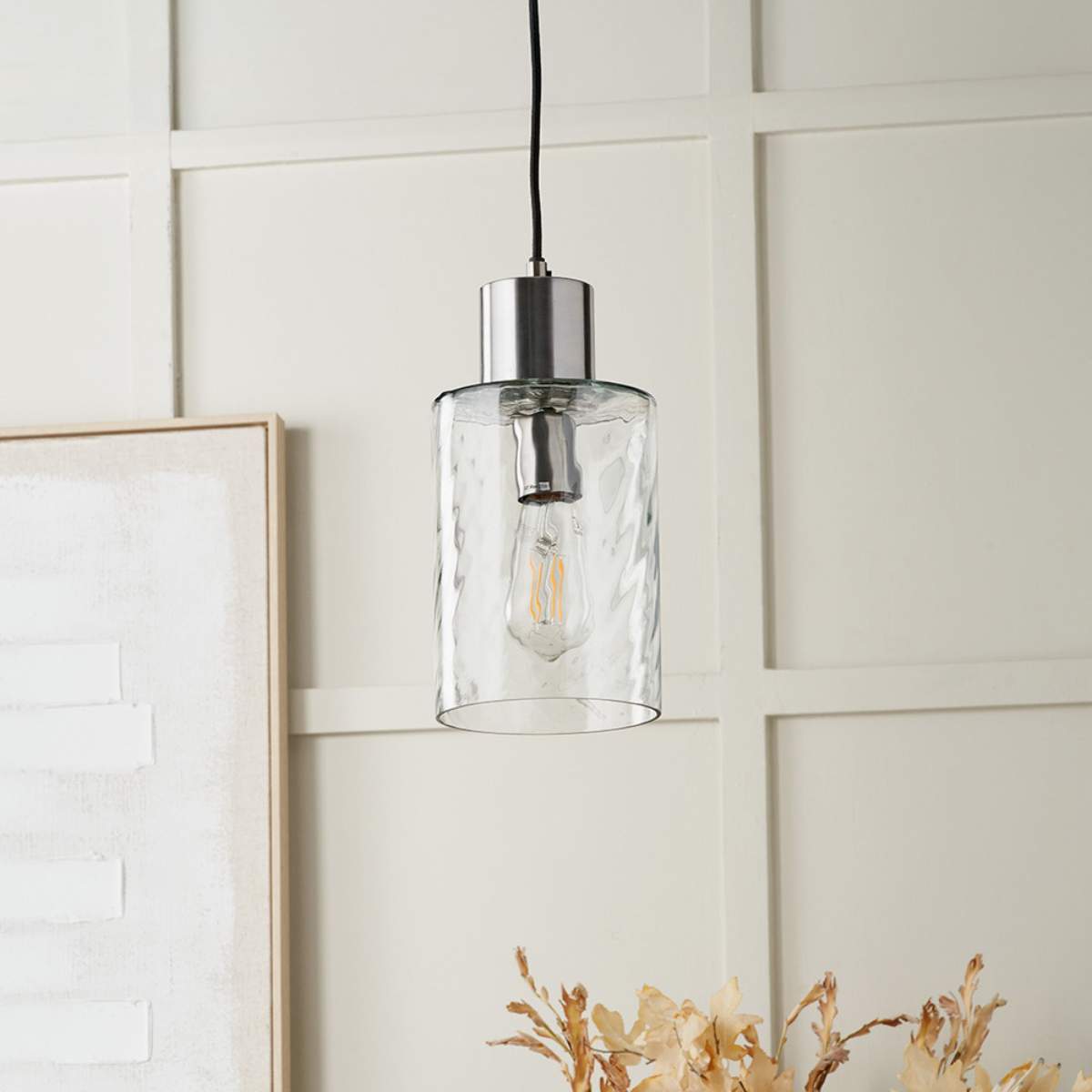 Pacific Lifestyle Loxley Ripple Effect Clear Glass Pendant