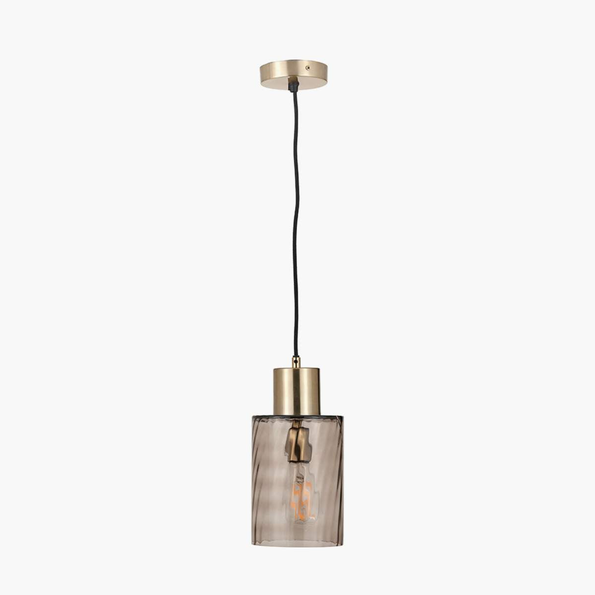 Pacific Lifestyle Loxley Ripple Effect Light Brown Glass Pendant