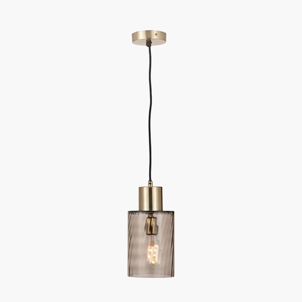 Pacific Lifestyle Loxley Ripple Effect Light Brown Glass Pendant