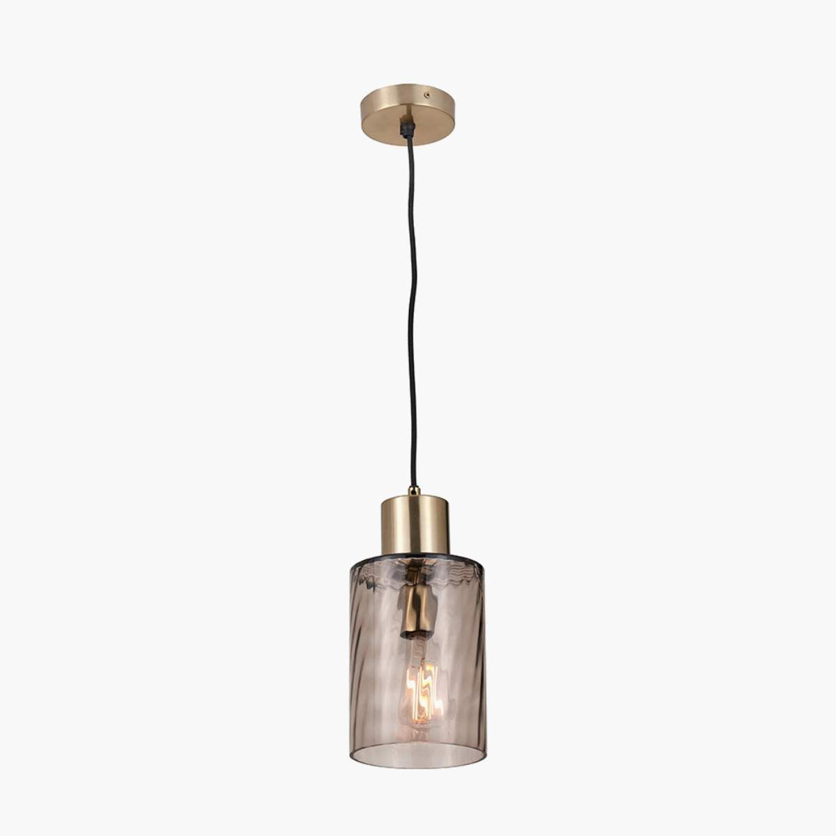 Pacific Lifestyle Loxley Ripple Effect Light Brown Glass Pendant