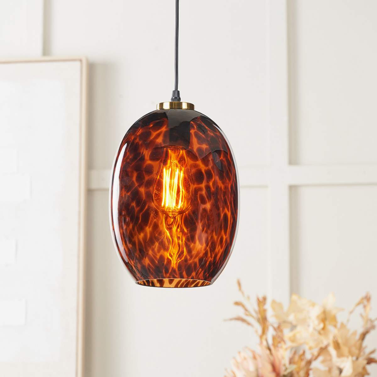 Pacific Lifestyle Lucien Tortoiseshell Glass Pendant