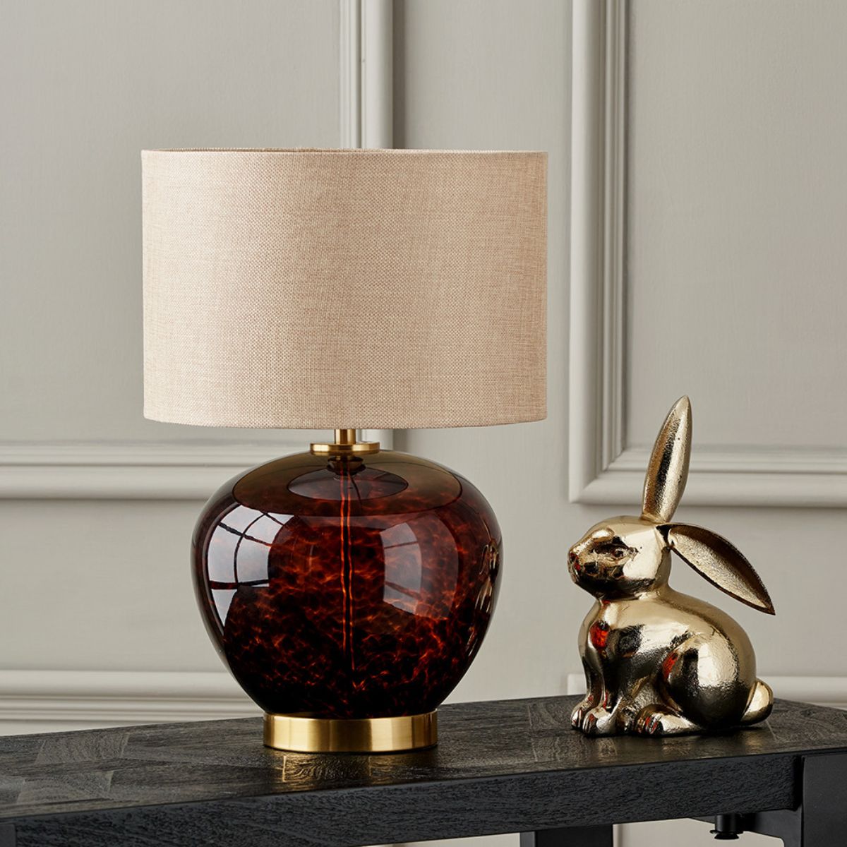 Pacific Lifestyle Lucien Tortoiseshell Glass Table Lamp