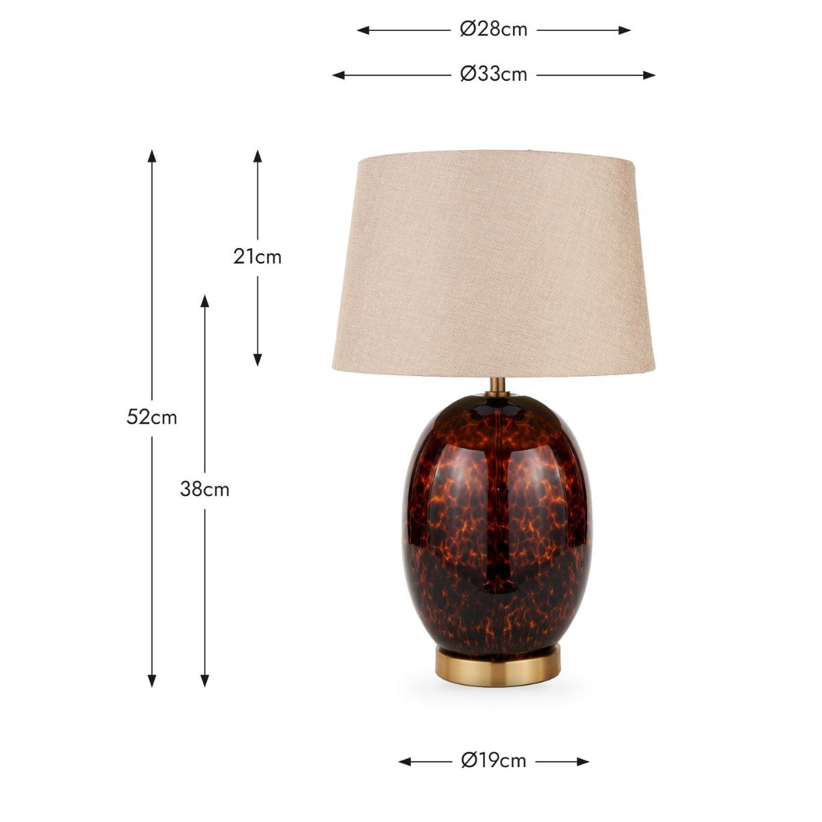 Pacific Lifestyle Lucien Tortoiseshell Glass Tall Table Lamp