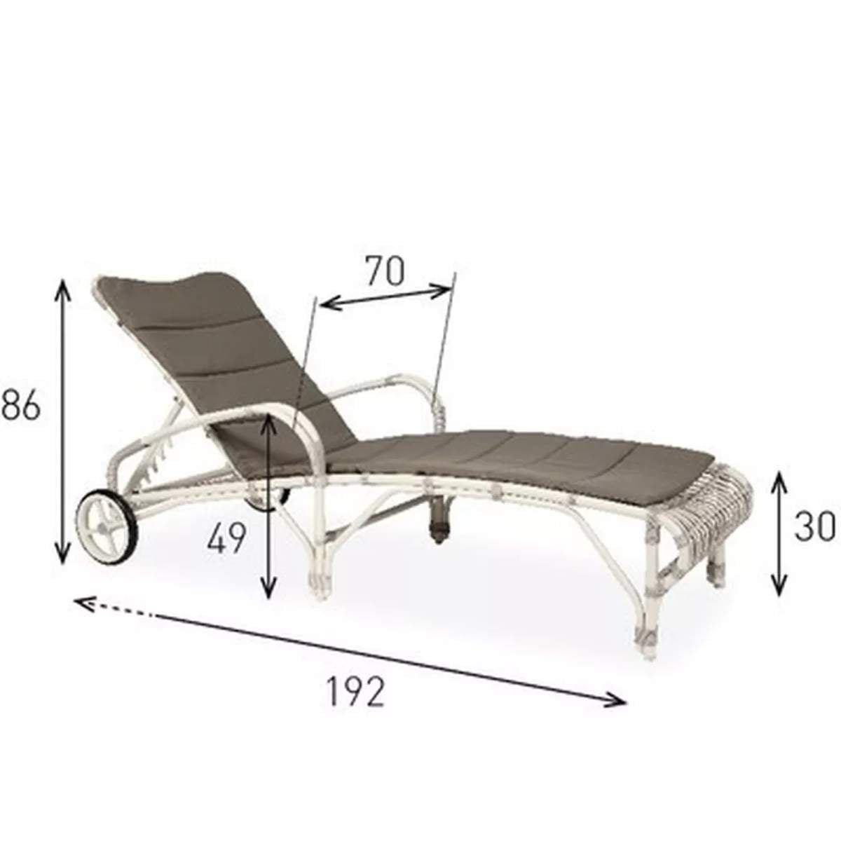 Vincent Shepherd Lucy White Wicker Outdoor Sunbed